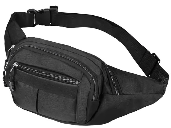 Sachet de rein pour homme ceinture de sport pour femme 4 poches noir ajustable
