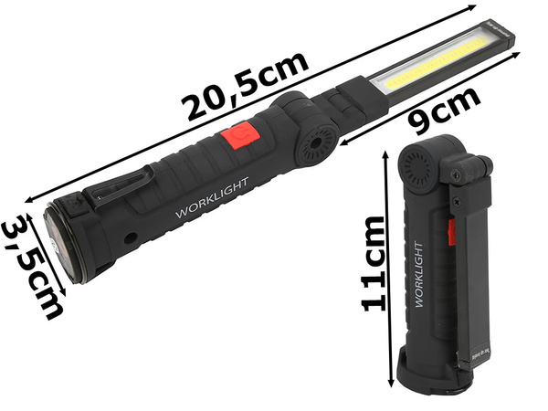 Magnese magnetic workshop torch lamp + usb folding handle 5in1