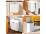 Corbeille de cuisine avec couvercle pour porte de placard blanc 9l