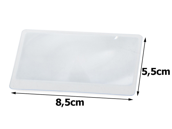 LUPA WIZYTÓWKA SOCZEWKA FRESNELA KARTKA 85x55mm