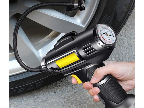 Autó kompresszor kerék felfúvó pisztoly 12v 120w 10 bar led