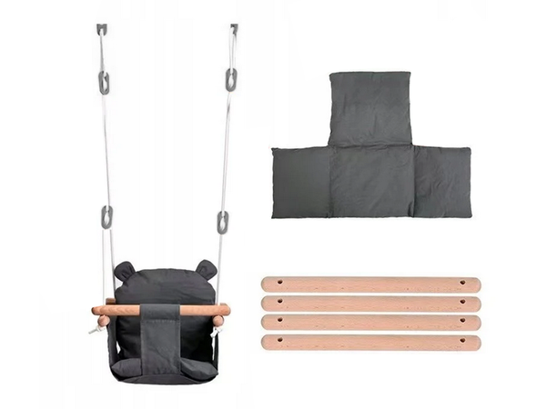 Dětská houpačka dřevěný kbelík houpačka měkký materiál houpačka