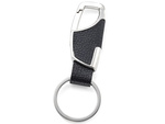 Key ring metal key ring faux leather silver black