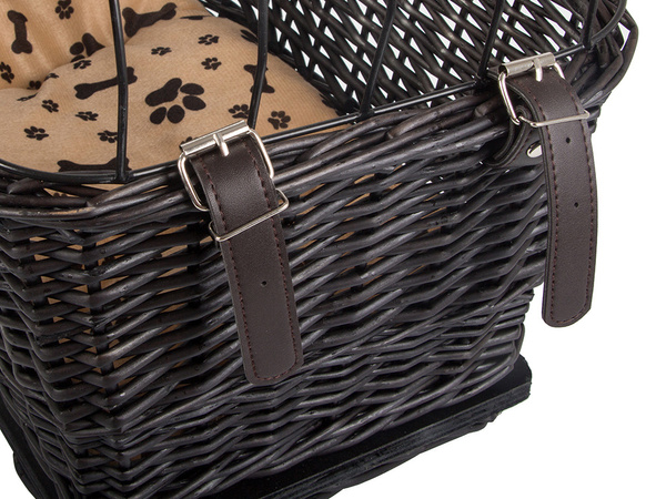 Large bicycle basket carrier woven bicycle basket for dog cat luggage