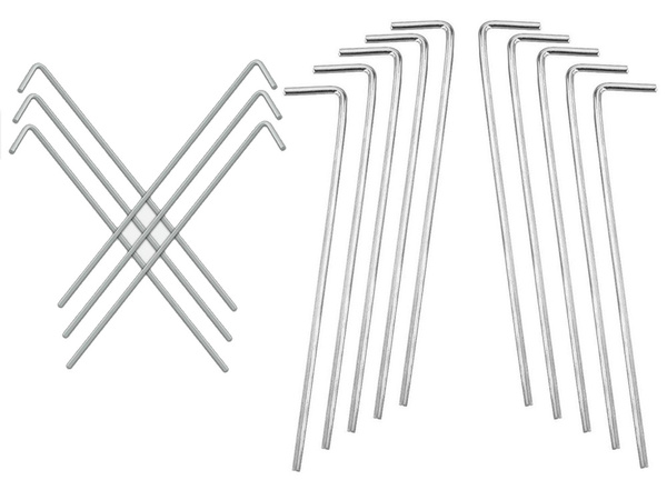 Tent pillars anchor pigs steel 24cm 10pcs hook & lamp; loop pins