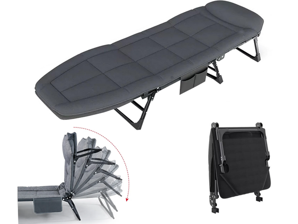 Cama de viaje plegable colchón reclinable ligero portátil cama de campaña