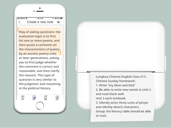 Mini-thermodrucker, kabellos, tragbar, für fotos und notizen