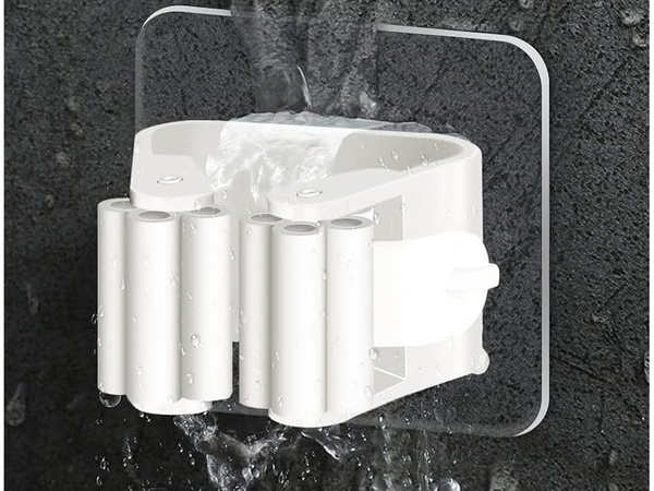 Porte-brosse auto-adhésif pour mop à manche