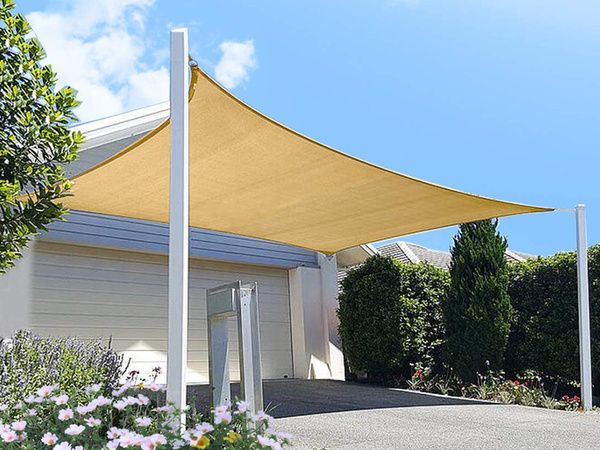 Parasol rectangulaire jardin voile imperméable 4x3m auvent