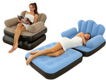 2in1 inflatable sofa armchair reclining bed with backrest armrests daybed