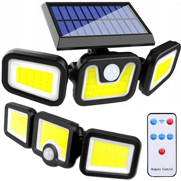 Lampe solaire 100 cob avec capteur de mouvement crépusculaire