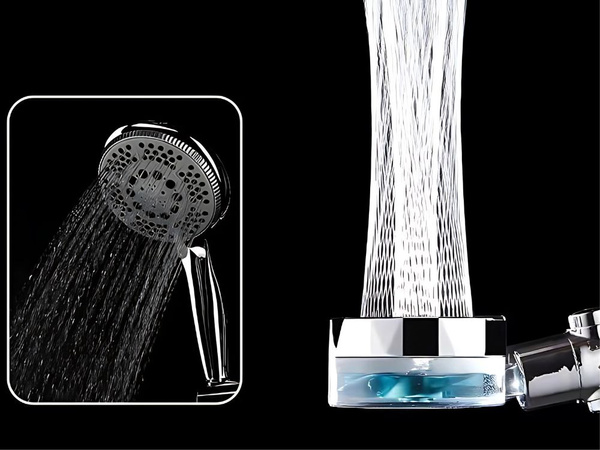 Sprchová rúčka s vymeniteľným turbo filtrom s ventilátorom