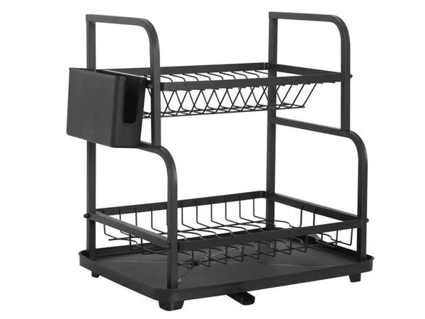 Dishwasher dryer plates cutlery cups two-level drainer with tray