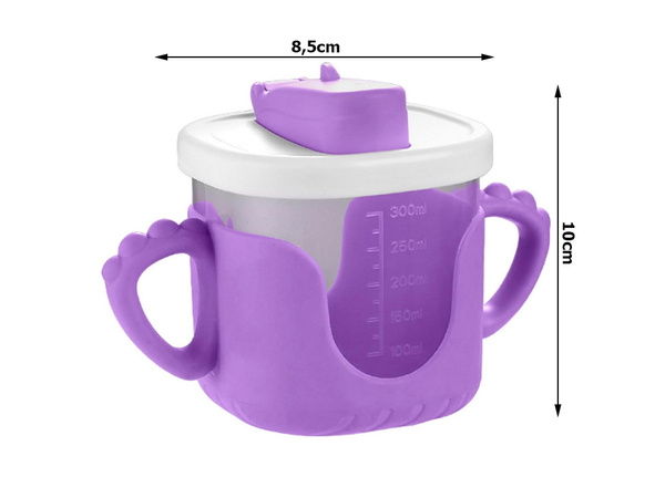 Bebedero bebé asas silicona 300ml con pajita
