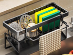 Panier pour évier organiseur pour éponge liquide ustensiles de cuisine égouttoir métallique