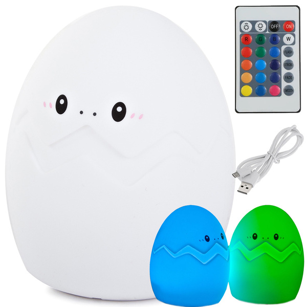Bērnu nakts gaismas rezultātā olu rgb tālvadības pults usb