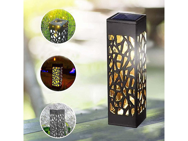 Lampe de jardin solaire décorative set de 4 pièces détecteur de crépuscule