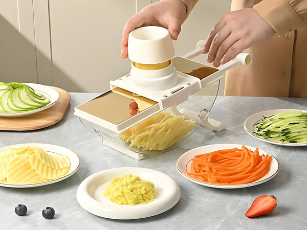 Răzătoare manuală pentru legume, feliator multifuncțional cu 6 lame