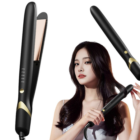 Plancha de pelo cerámica ajustable 2en1 riza y alisa el cabello 140-220°c