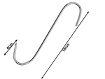 Sausage smoking hooks 10pcs large steel