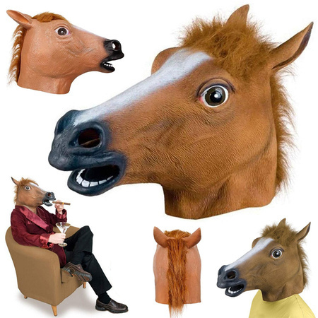 Masque tête de cheval cheval pour fête déguisement tête de cheval latex