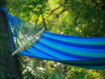 Garden hammock reinforced striped coloured wood rocker swing 200 x 80