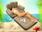 2in1 inflatable sofa armchair reclining bed with backrest armrests daybed