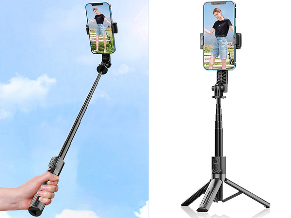 Selfie stick phone holder tripod bluetooth remote control 90cm