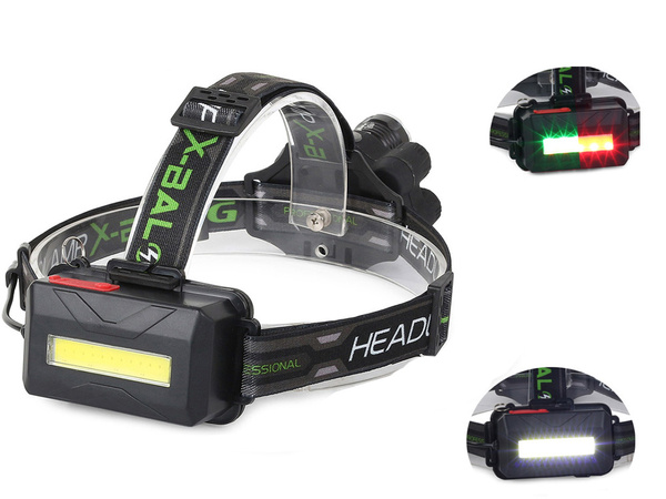 Latarka czołowa bailong 5x led + cob cree xm-l t6
