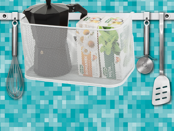 Krepšys metalinis bėginis organizatorius kabantis krepšys virtuvės lentyna