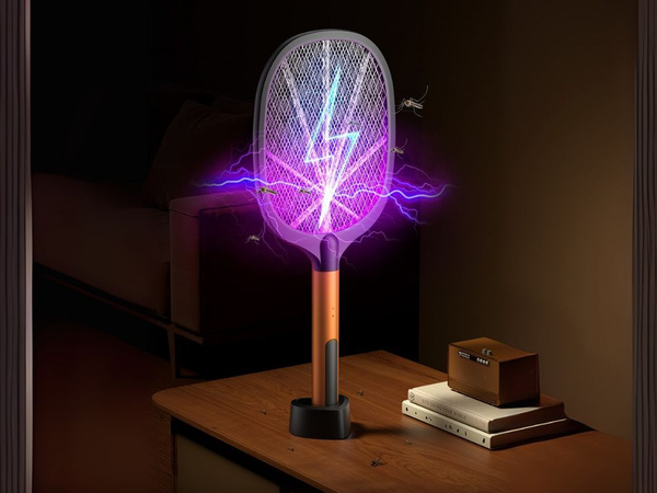 Elektryczna łapka na muchy komary owady uv z podstawką lampa owadobójcza