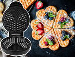 Gofrera robusta 5 gofres esponjosos gofrera corazones 1000w