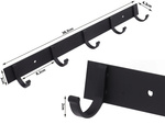 Wall clothes rack for hallway bathroom 5 hooks