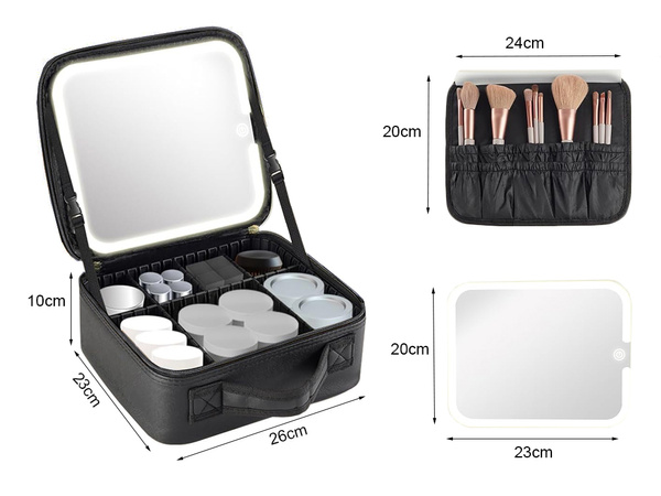 Valiză pentru cosmetice valiză pentru cosmetice organizator de călătorie sicriu oglindă led
