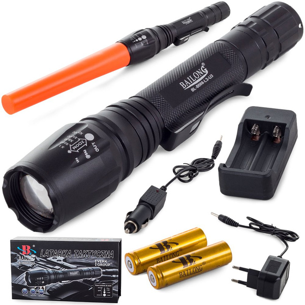 Bailong led-tuled taskulamp cree taktikaline zoom xm-l3-u3
