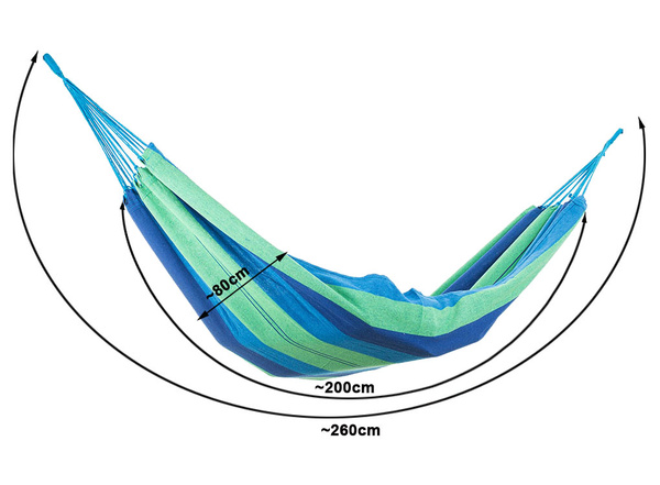 Цветной полосатый садовый хаммак с одним человеком 200x80 pocket etui
