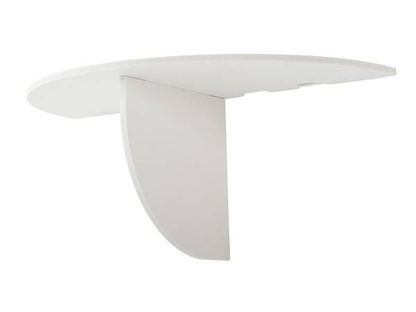 Wall-mounted shelf for vase flowers charging phone white matt