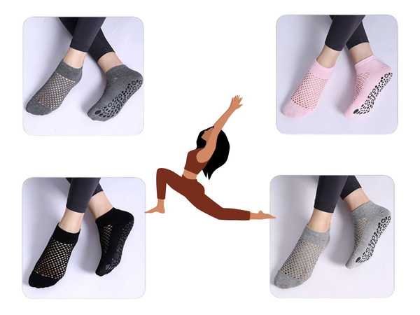 Chaussettes de yoga anti-dérapantes en coton respirant 36-40