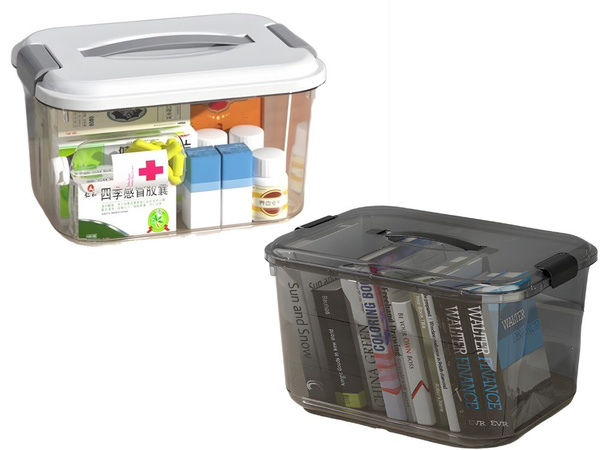 Boîte de rangement avec couvercle poignée fermeture grande capacité 20 l