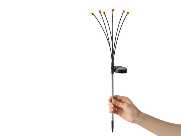 SOLÁRNE ZÁHRADNÉ SVETLÁ GULIČKY 2 KS S 6 LED SVETLAMI KAŽDÁ, DĹŽKA 70 CM