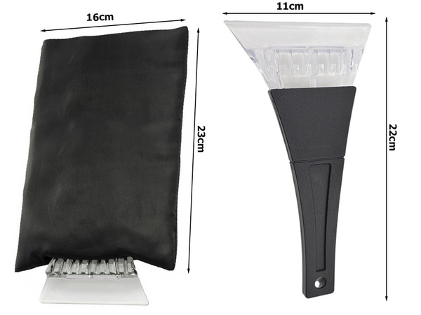 Car window scraper with snow glove soft handle