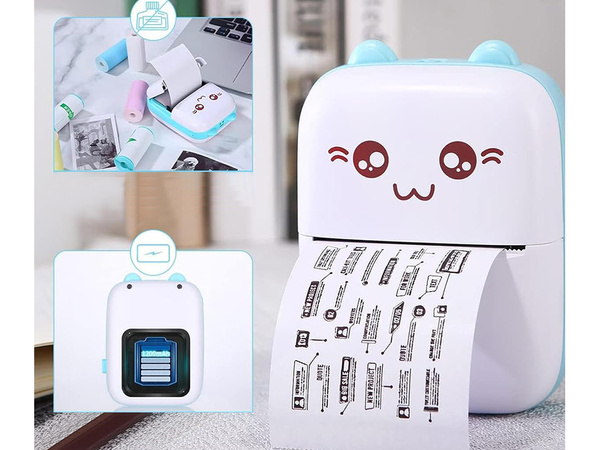 Mini impresora térmica inalámbrica portátil impresora para fotos y notas