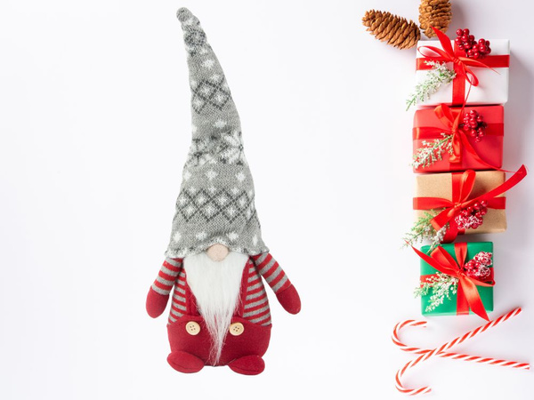 Fantôme de Noël Fantôme rouge avec barbe de Noël 38cm souple