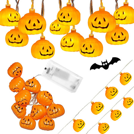 Dýňová světla 10 vedla závěsná halloween 200cm světelná dekorace dýňová dekorace