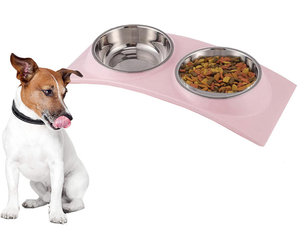 Douchettes en metal pour chiens et chats 2pc set 0.4 l