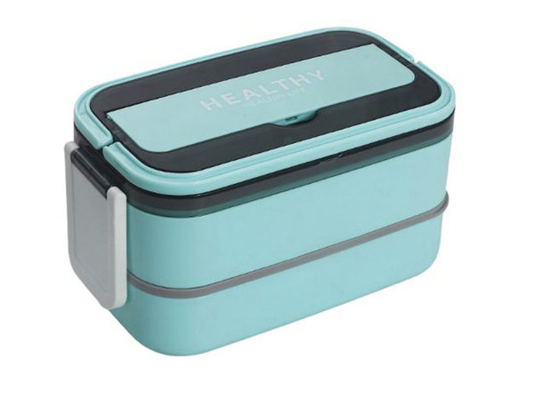 Snack box s compartments two-tier container xxl cutlery lunchbox 1400ml