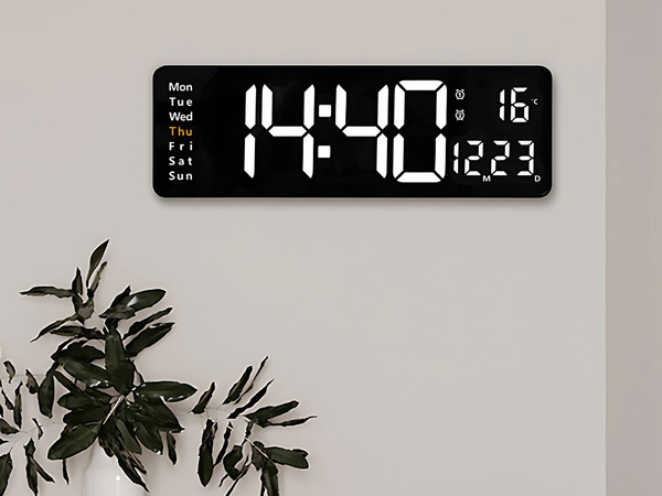 Elektronické hodiny digitální led přívěsek datum teplota budík dny