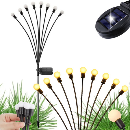 SAULĖS SODO APŠVIETIMAS, 2 VIENETAI, KIEKVIENAS SU 8 LED LEMPUTĖMIS, 70 CM ILGIO
