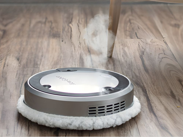 Robot balai automatique sans fil électrique de nettoyage argent