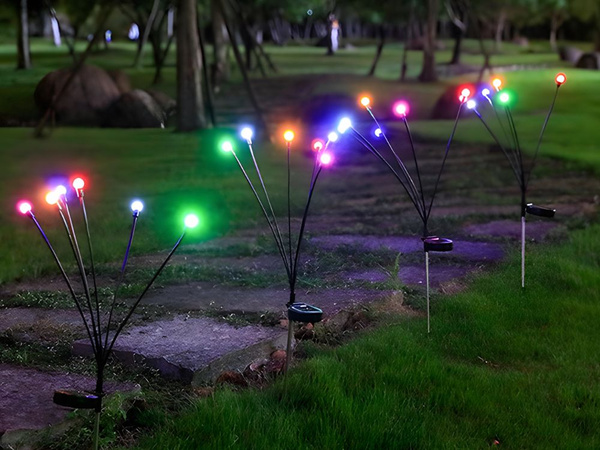 SOLAR KERT LÁMPÁK GYÖNGYÖK 2 DARAB 6 RGB LED LÁMPÁVAL HOSSZ 70 CM